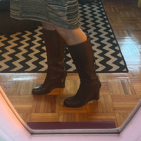 Apepazza Dark Brown Lace-Up Heeled Boots - Picture 4 of 6